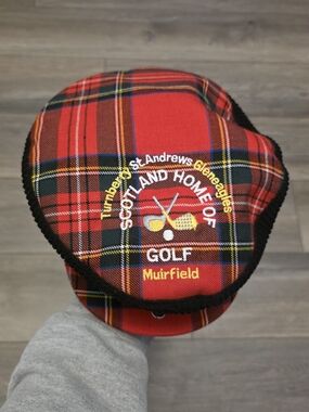 Vtg Hat Scottish Tartan Golf, Specifically a "Ghillie" or Flat Cap Style